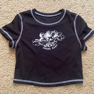 Angel baby black crop top